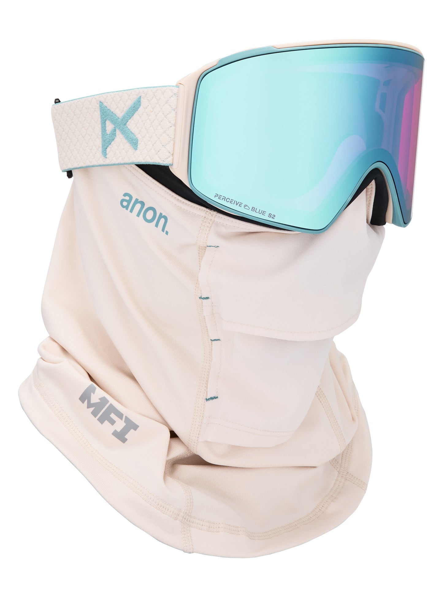 M4 Goggles (Cylindrical) + Bonus Lens + MFI® Face Mask Oat/Perceive Variable Blue