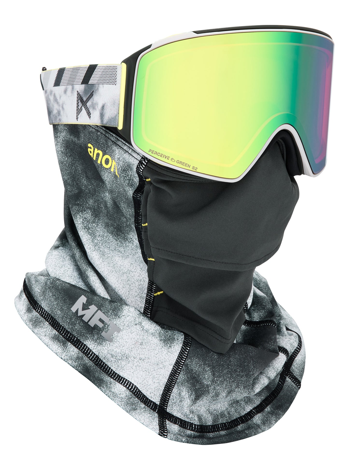 M4 Goggles (Cylindrical) + Bonus Lens + MFI® Face Mask Tilt Shift/Perceive Variable Green