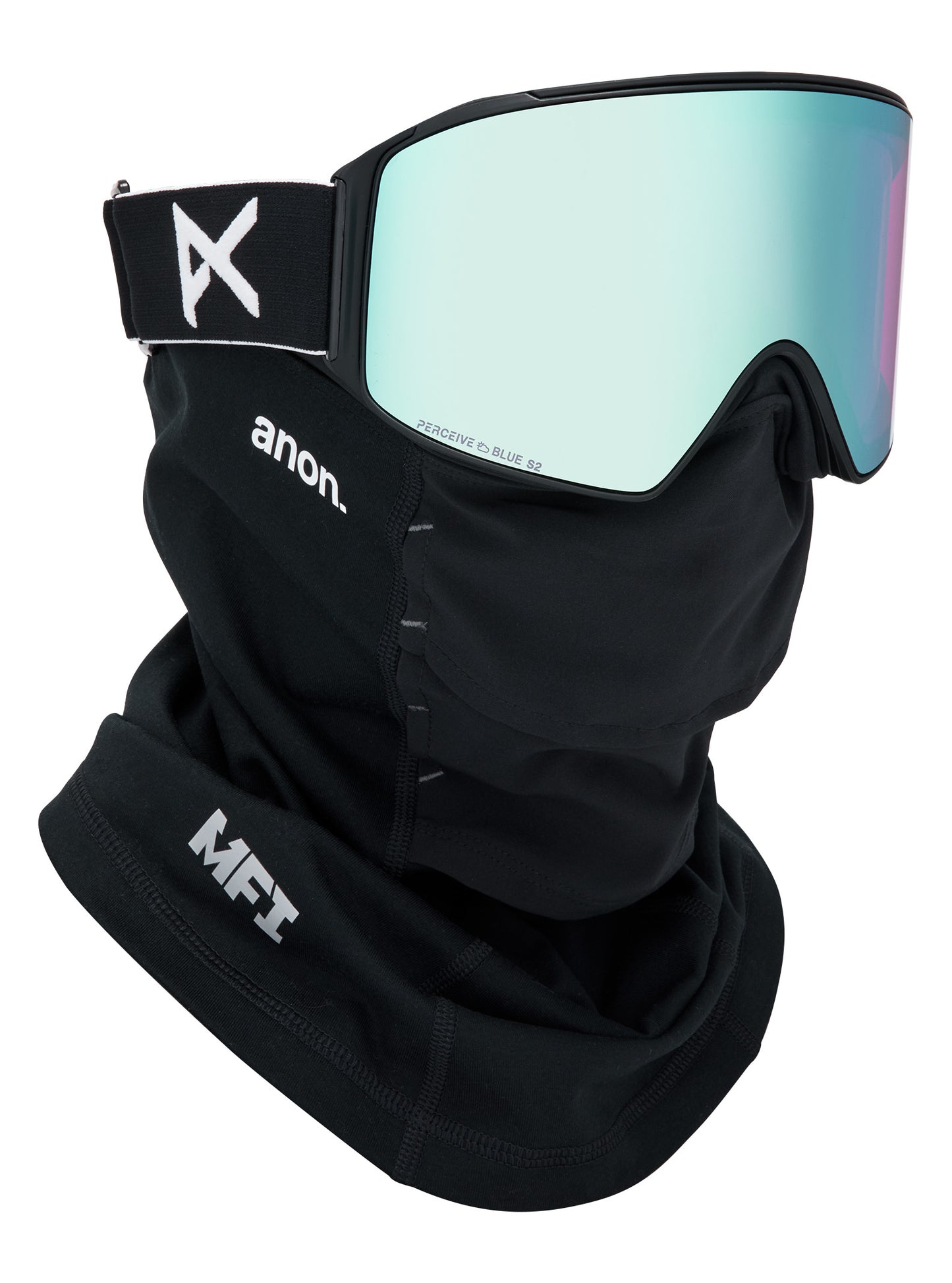 M4 Goggles (Cylindrical) + Bonus Lens + MFI® Face Mask Black/Perceive Variable Blue