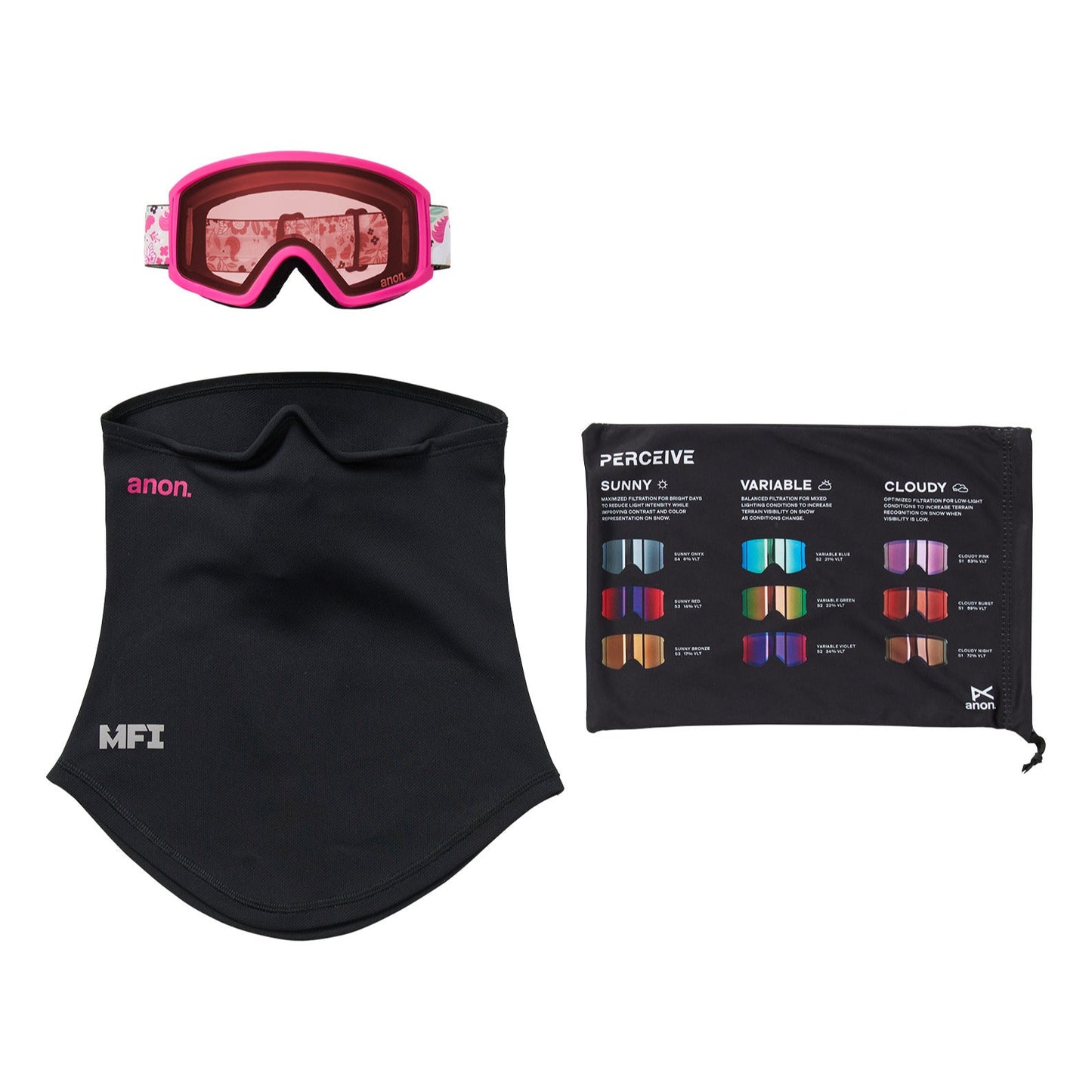 Tracker 2.0 Goggles + MFI® Face Mask Unicorns/Pink Amber