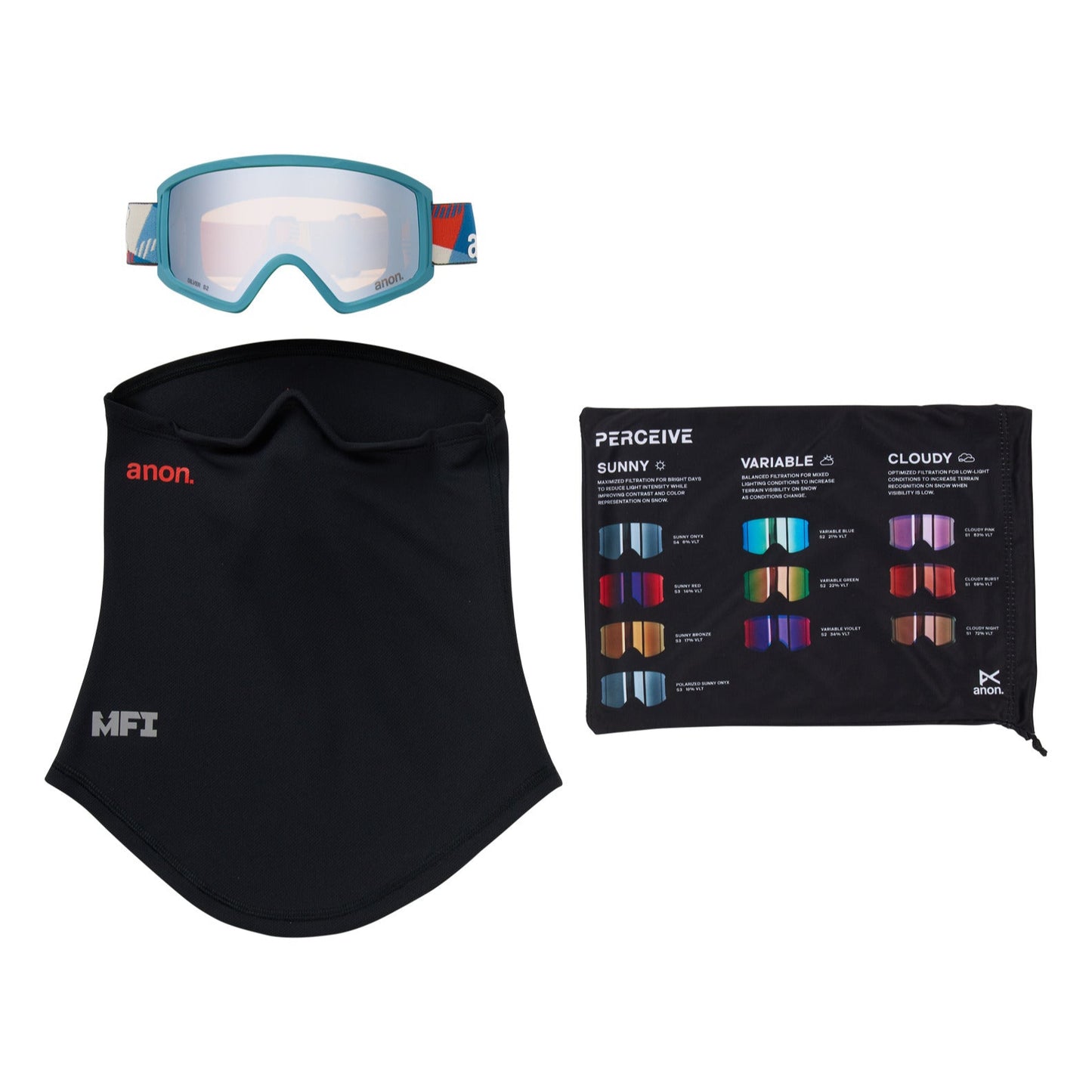 Tracker 2.0 Goggles + MFI® Face Mask Patchwork/Silver Amber
