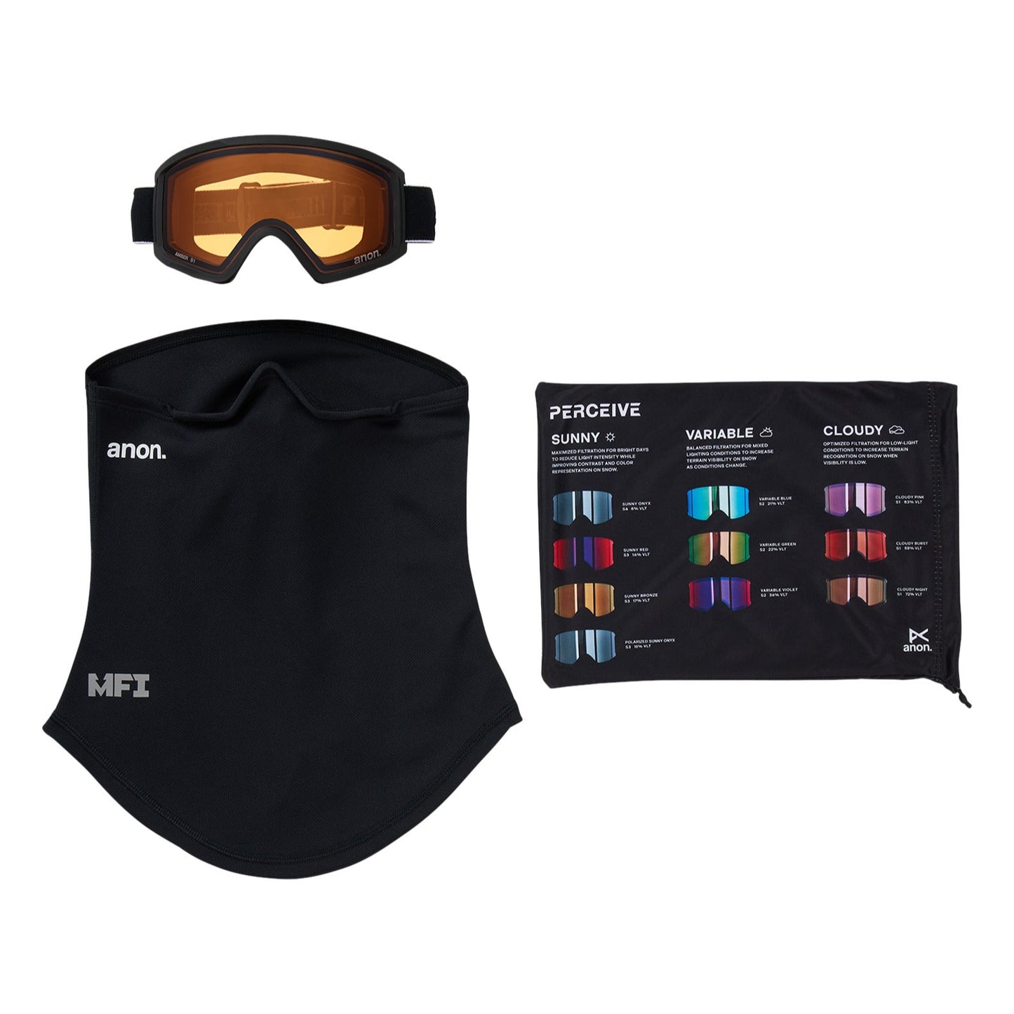 Tracker 2.0 Goggles + MFI® Face Mask Black/Amber