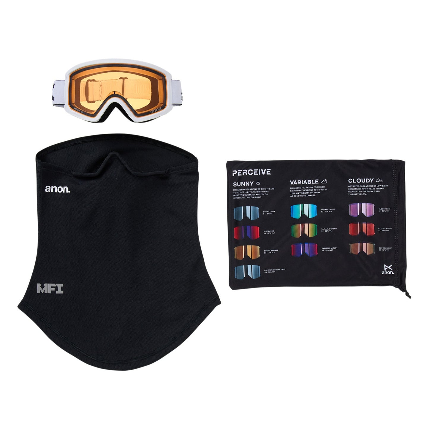 Tracker 2.0 Goggles + MFI® Face Mask White/Amber