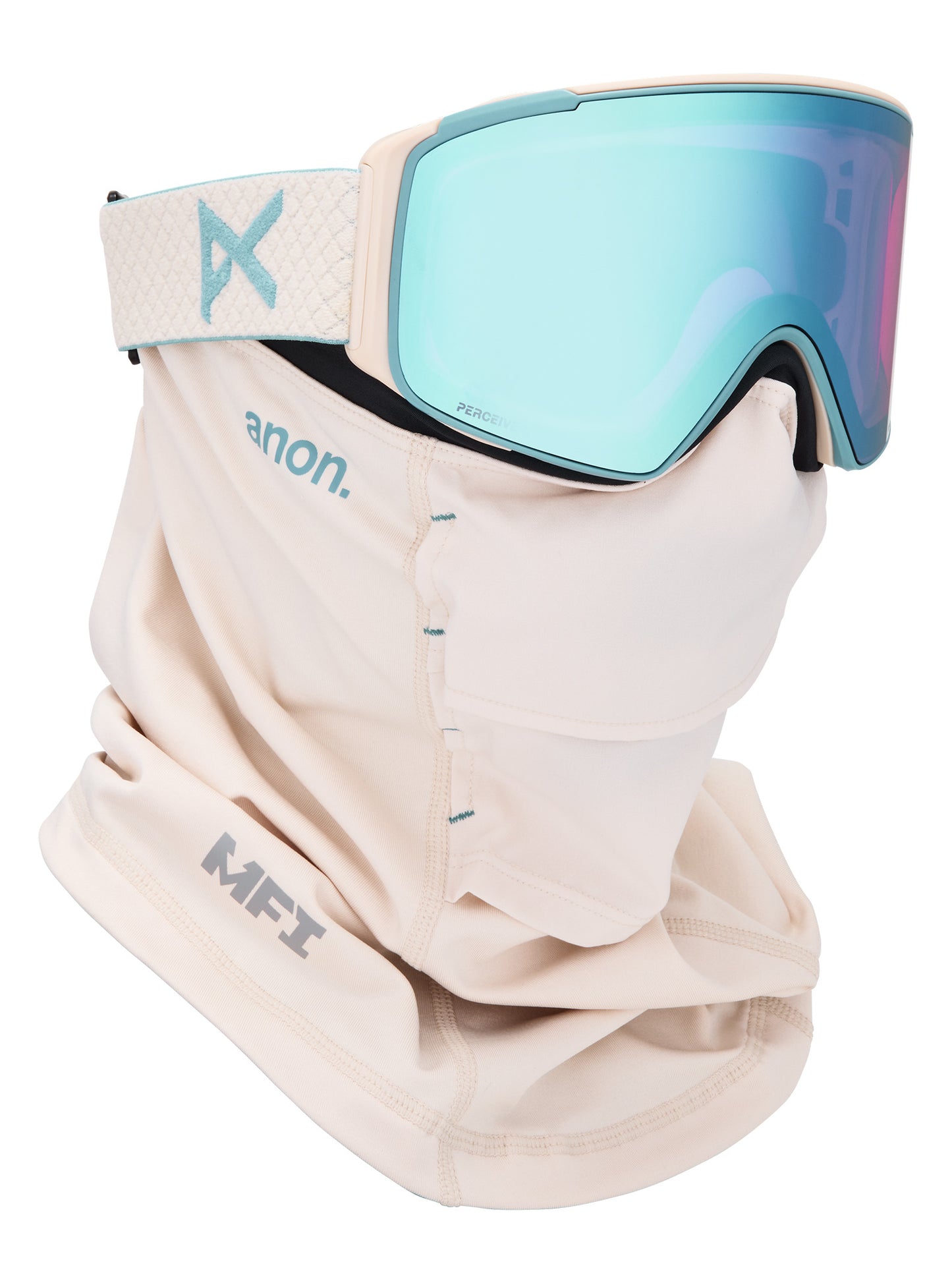 M4S Goggles (Cylindrical) + Bonus Lens + MFI® Face Mask Oat/Perceive Variable Blue