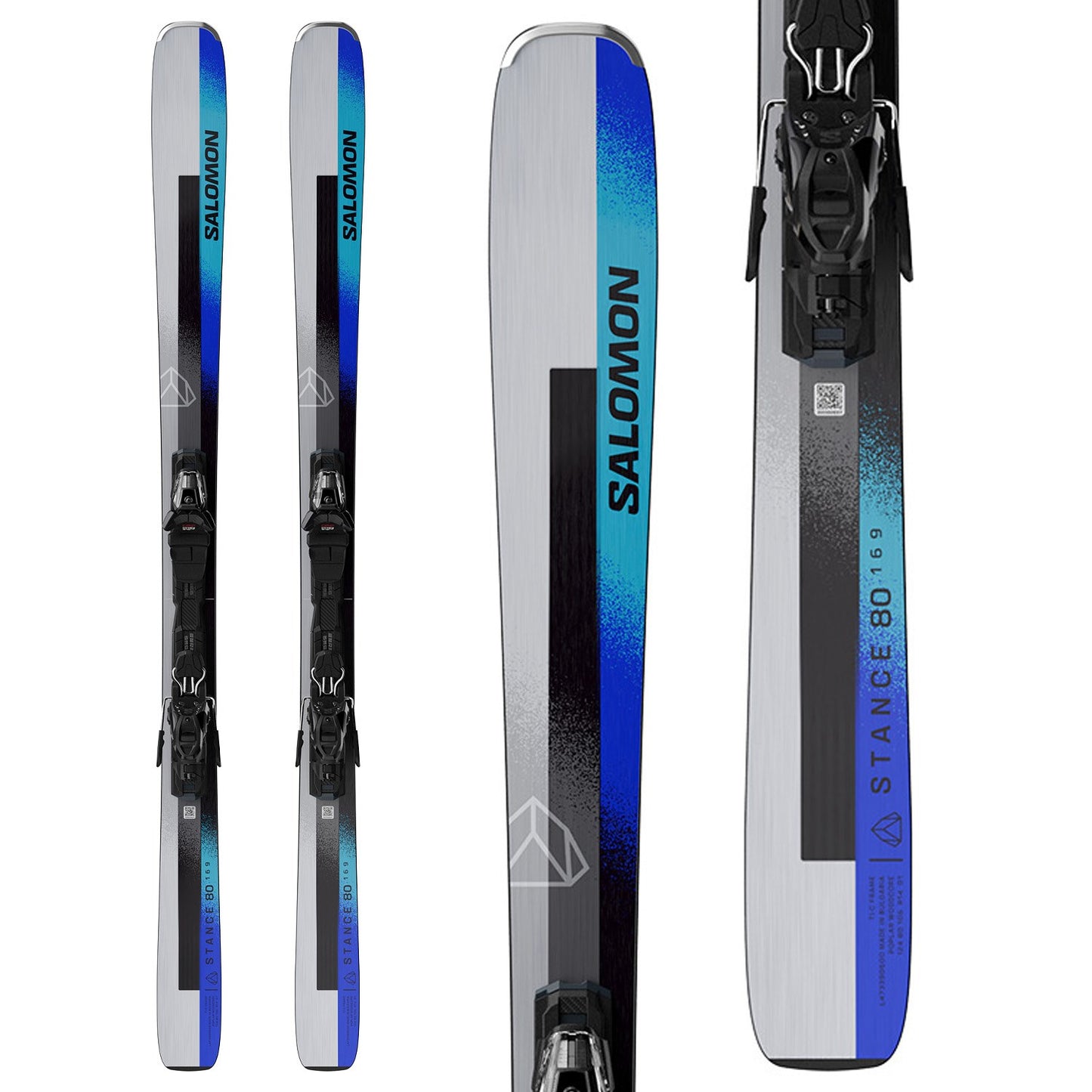Salomon 男式 Stance 80 滑雪板,配备 M11 固定器