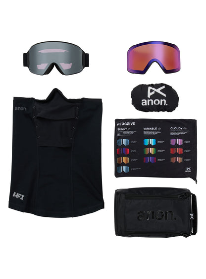 M4 Goggles (Cylindrical) + Bonus Lens + MFI® Face Mask Smoke/Perceive Sunny Onyx