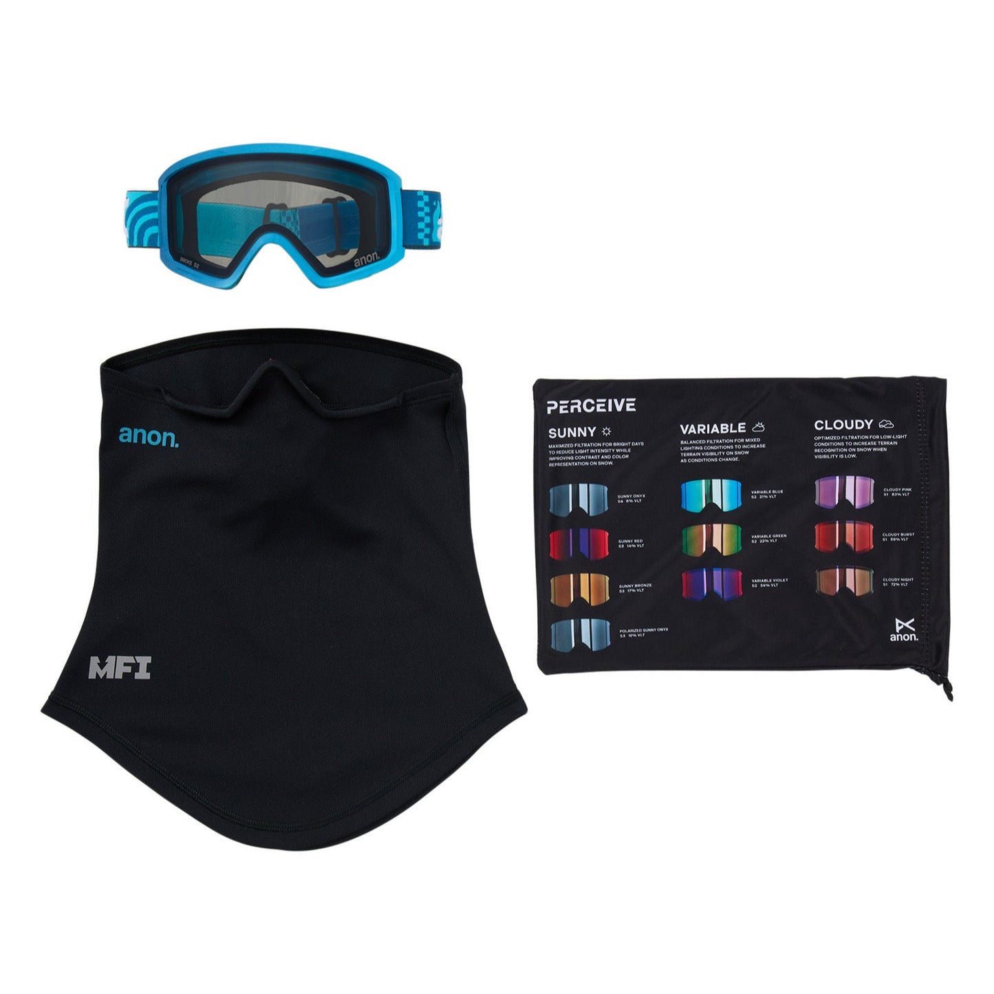 Tracker 2.0 Goggles + MFI® Face Mask Island Blues/Smoke
