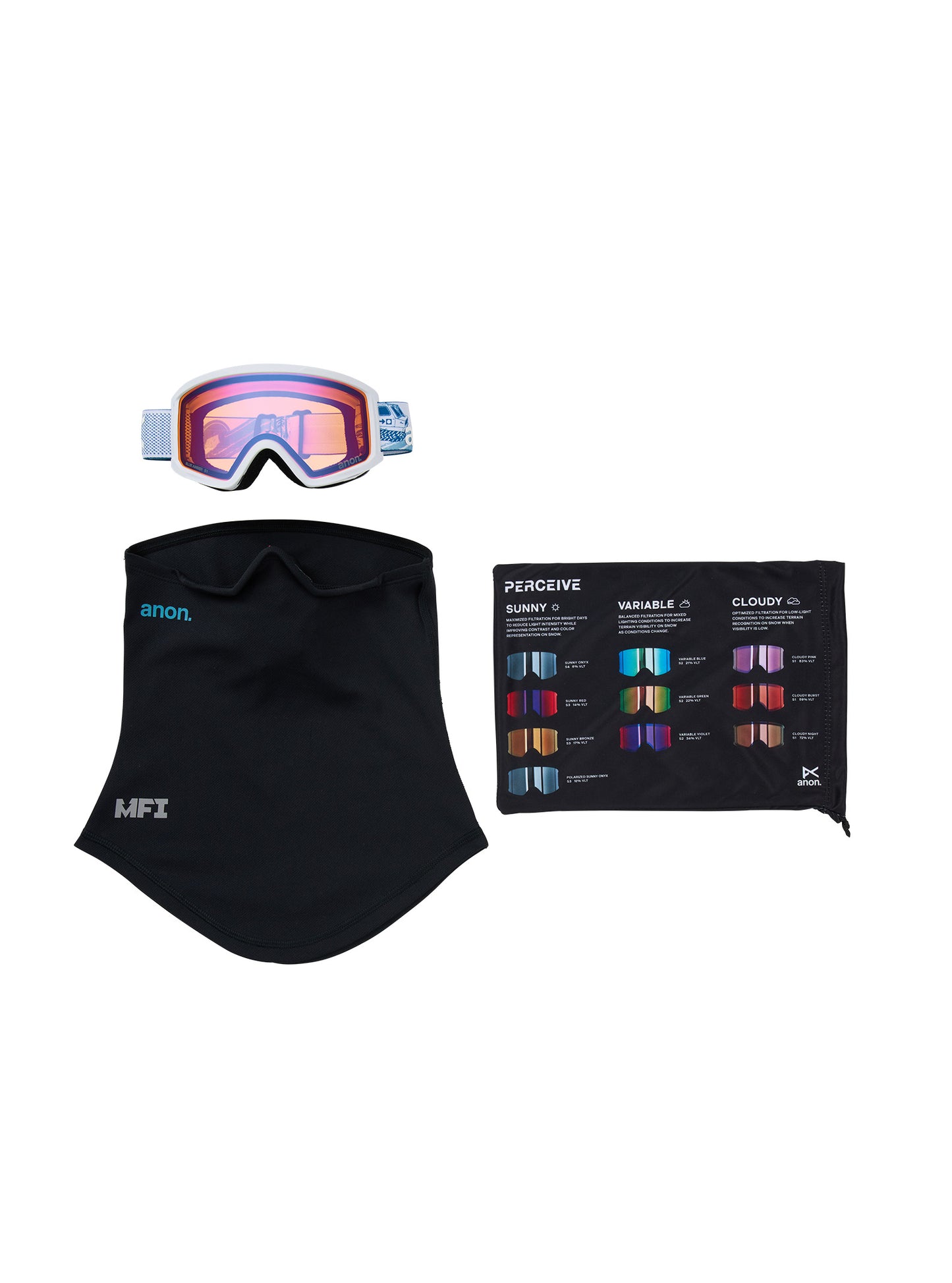 Tracker 2.0 Goggles + MFI® Face Mask Mountain Party/Blue Amber
